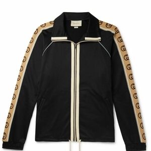Gucci Jacquard Webbing Trimmed Technical Jersey Track Jacket (Oversized)